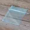 Woreczki z organzy 12 x 15 cm - błękitne Średnie woreczki