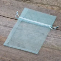 Woreczki z organzy 13 x 18 cm - błękitne Wielkanoc