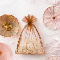 Woreczki z organzy 13 x 18 cm - brązowe Średnie woreczki 13x18 cm