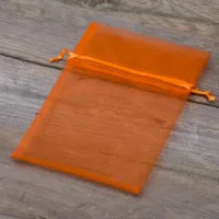 Woreczki z organzy 13 x 18 cm - pomarańczowe Wielkanoc