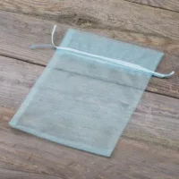 Woreczki z organzy 15 x 20 cm - błękitne Chrzest Święty