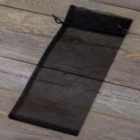 Woreczki z organzy 16 x 37 cm - czarne Dekoracje wnętrz