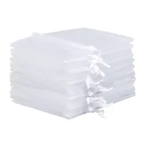Woreczki z organzy 20 x 27 cm - białe Średnie woreczki