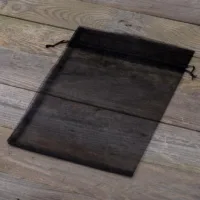 Woreczki z organzy 26 x 35 cm - czarne Woreczki czarne