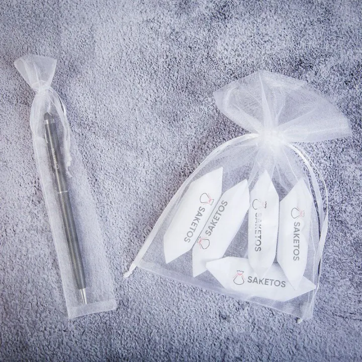 Woreczki z organzy 3,5 x 19 cm - białe Zakupy i przechowywanie w kuchni