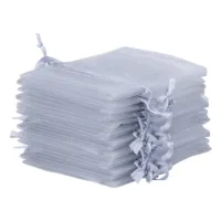 Woreczki z organzy 30 x 40 cm - srebrne Woreczki na owoce