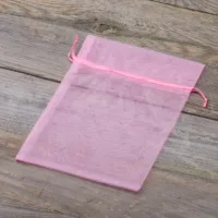 Woreczki z organzy 30 x 40 cm - różowe jasne Duże worki 30x40 cm