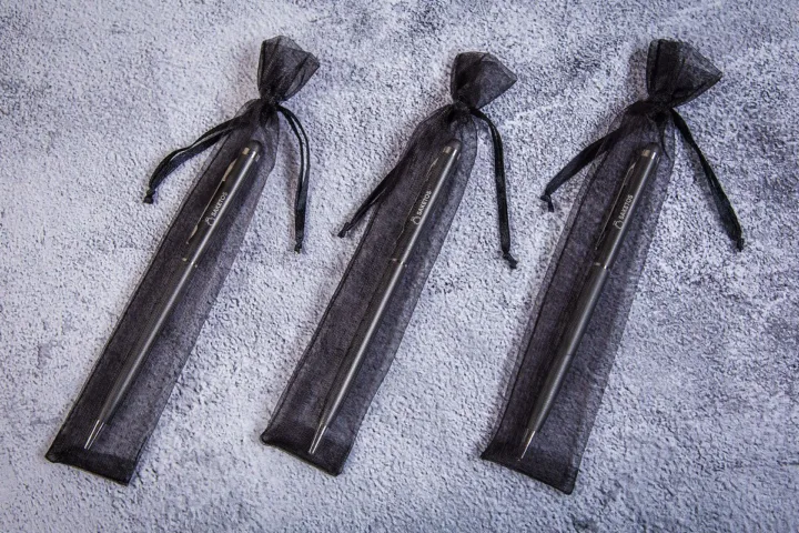 Woreczki z organzy 3,5 x 19 cm - czarne Halloween