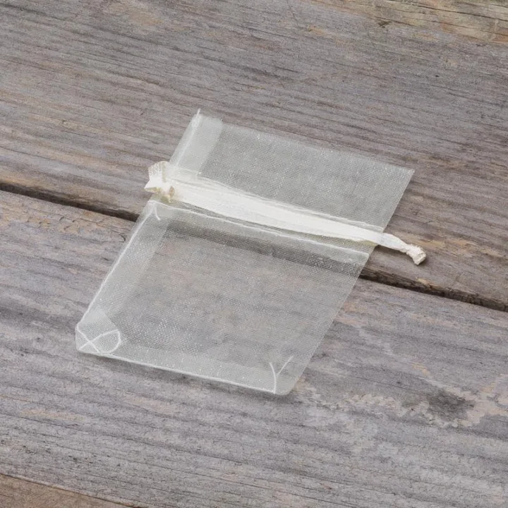 Woreczki z organzy 6 x 8 cm - ecru Woreczki z organzy