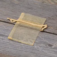 Woreczki z organzy 6 x 8 cm - złote Lawenda i susz zapachowy