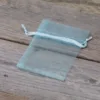 Woreczki z organzy 7 x 9 cm - błękitne Baby Shower