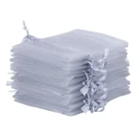 Woreczki z organzy 7 x 9 cm - srebrne Lawenda i susz zapachowy