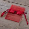 Woreczki z organzy 8 x 10 cm - bordowe Walentynki