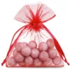 Woreczki z organzy 8 x 10 cm - czerwone Woreczki na Wielkanoc