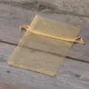 Woreczki z organzy 9 x 12 cm - złote Dekoracje stołu