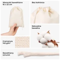 Ekologiczna bawełna wysokiej jakości - woreczki bawełniane