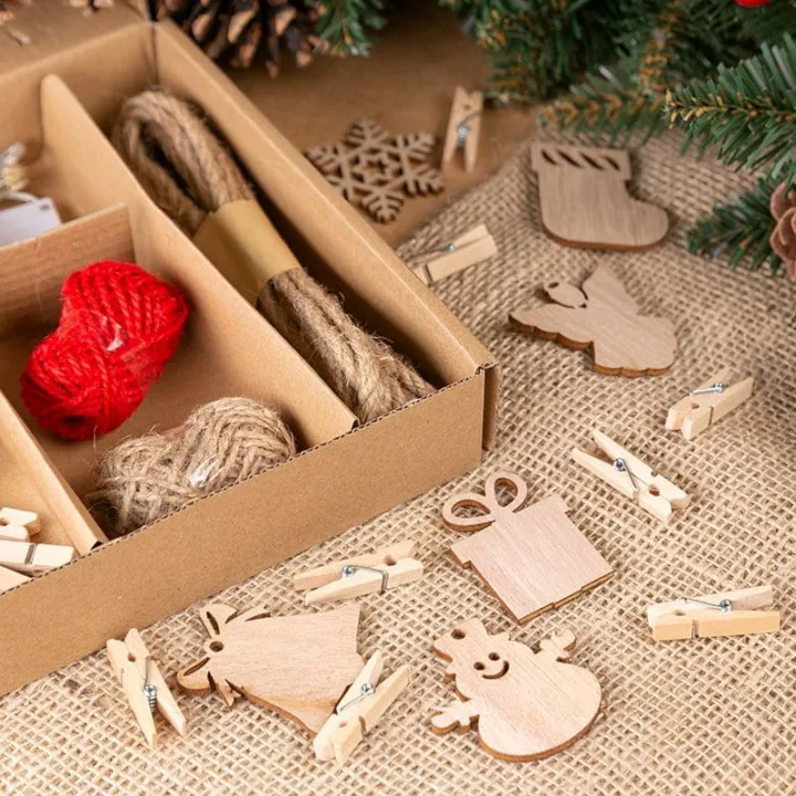 Akcesoria do kalendarzy adwentowych - zawieszki, klamerki, naklejki z numerami 1-24