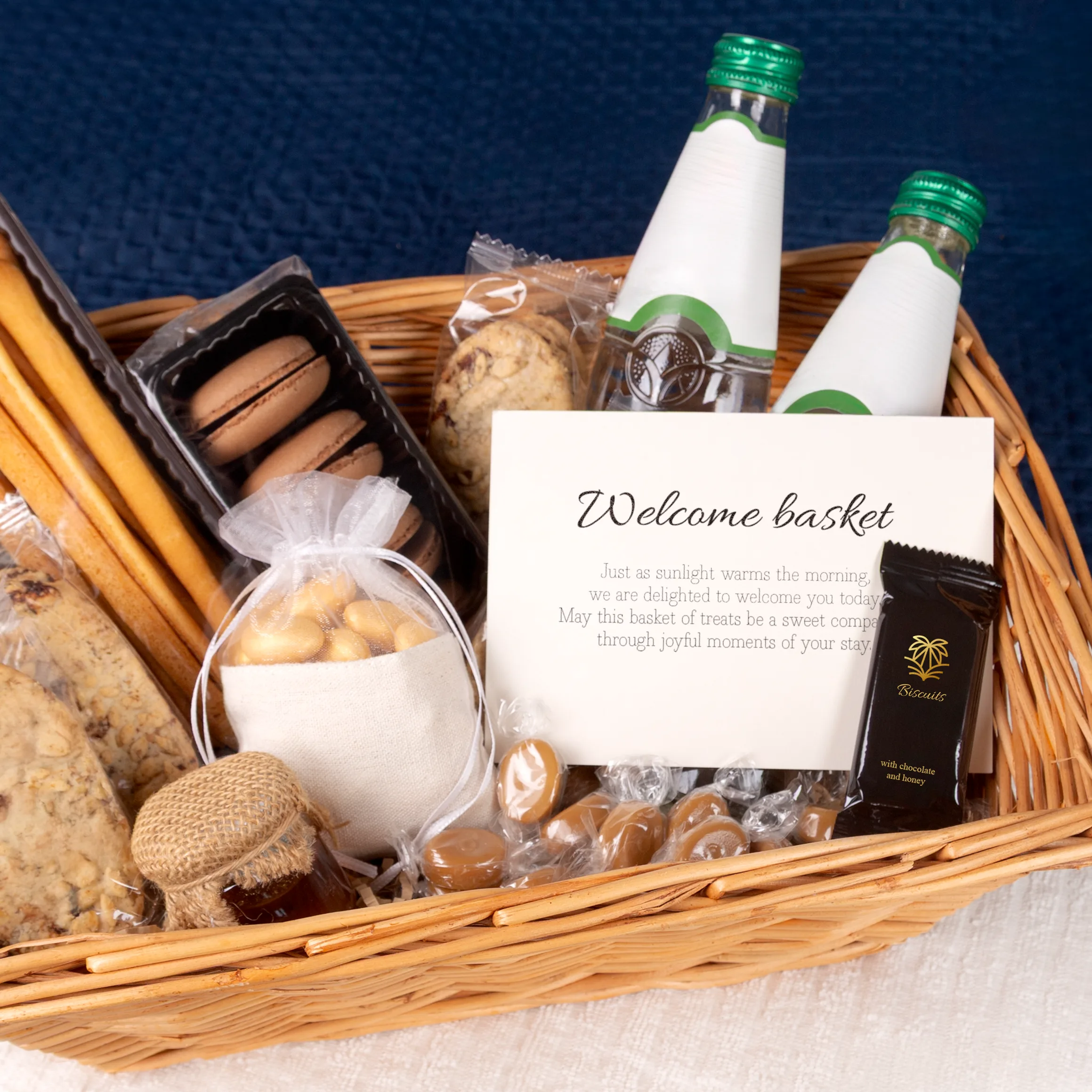 Hotelowy koszyk powitalny - upominek dla gości. Woreczki do welcome pack