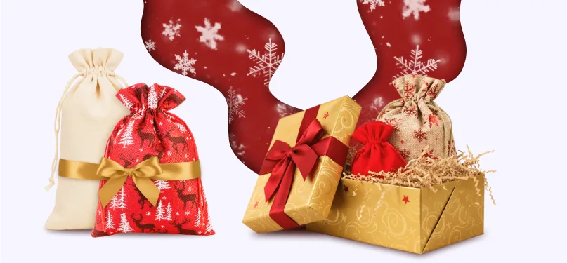 Ozdobne woreczki świąteczne