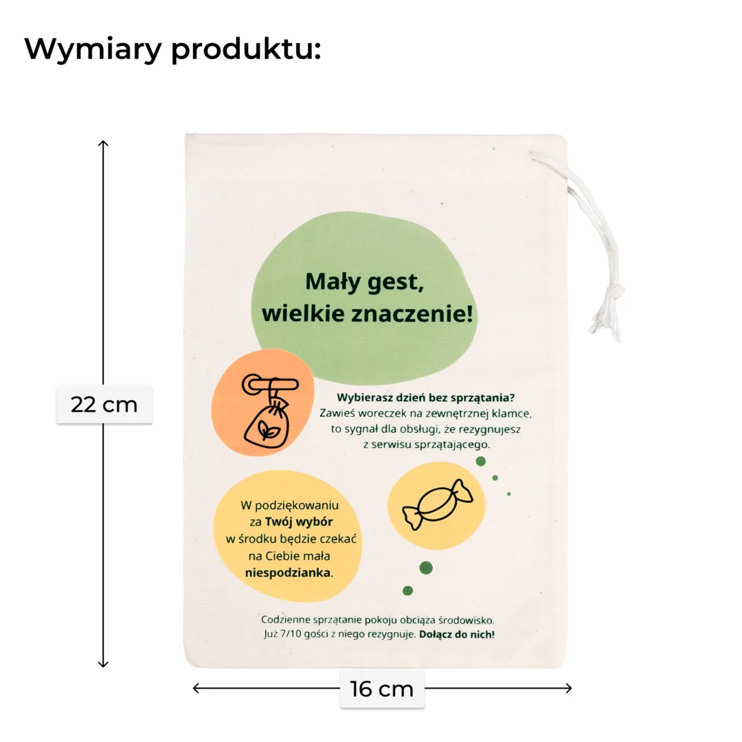 Ekologiczny woreczek na klamkę z nadrukiem