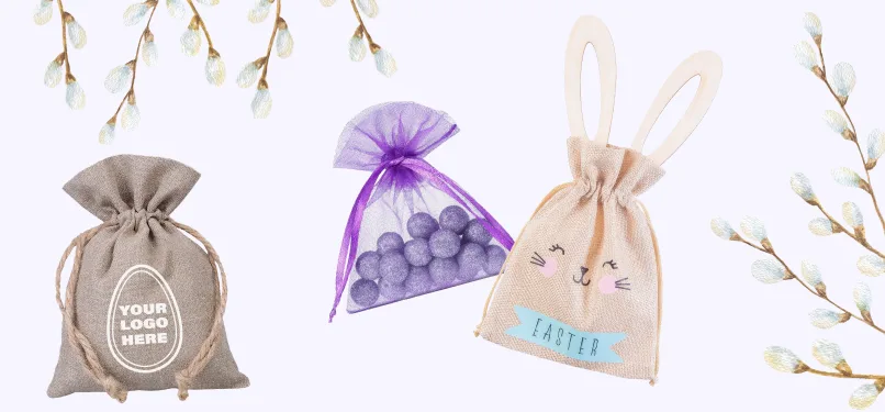 Woreczki materiałowe prezenty wielkanocne