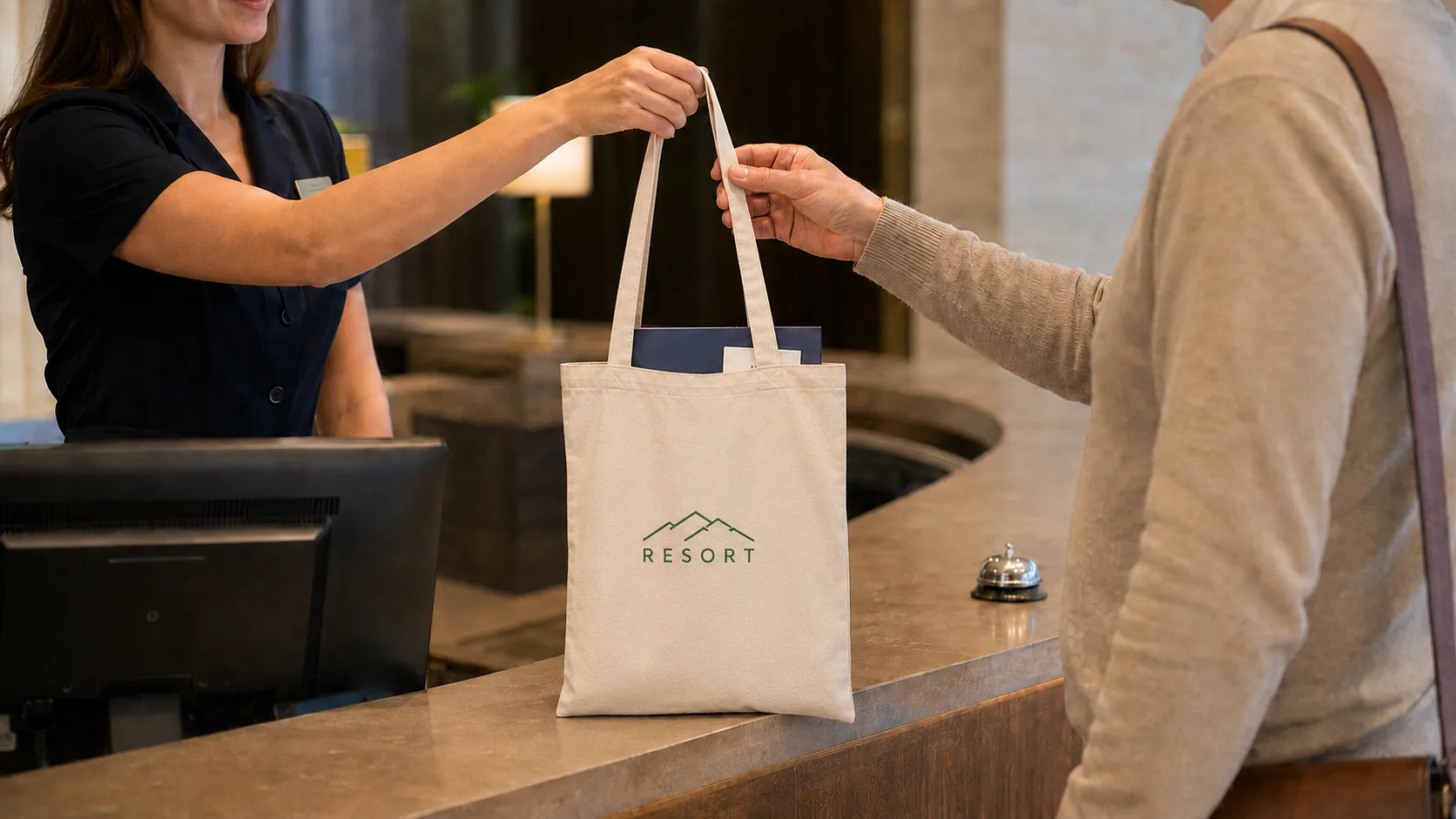 torby z logo firmy dla hoteli na welcome packi dla gości hotelowych